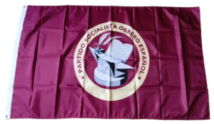 Bandera con logo histórico del Partido Socialista Obrero Español (PSOE)