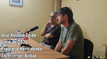 Presentacion libro Jose Antonio Egido Bilbao. Centro Cultural Progreso Herri Denda